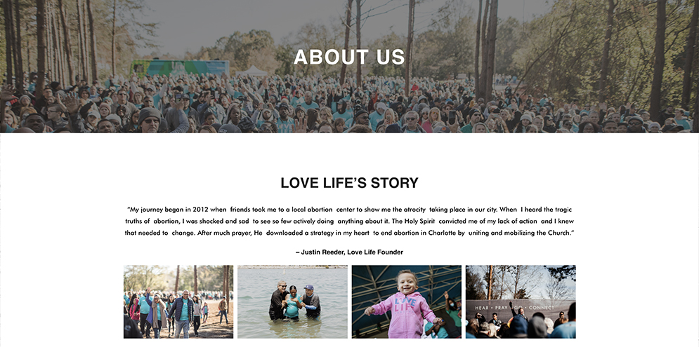 LoveLife.org About Page Screenshot